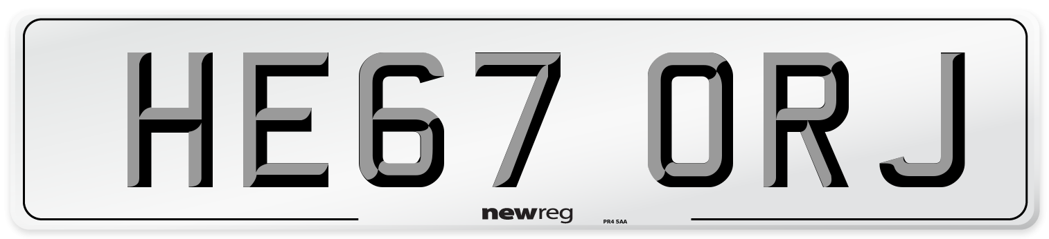 HE67 ORJ Number Plate from New Reg